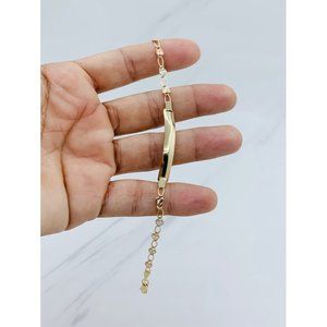 Real 10k Gold Bracelet ID heart   ❤️ 7” long bracelet  ❤️ Women or girl